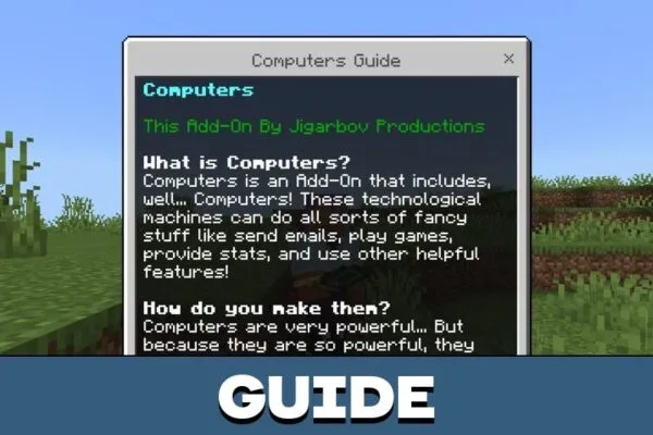 Guide from Computers Mod for Minecraft PE