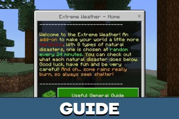 Guide from Extreme Weather Mod for Minecraft PE