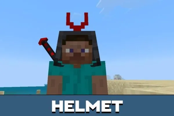 Helmet from Tanjiro Black Katana Mod for Minecraft PE
