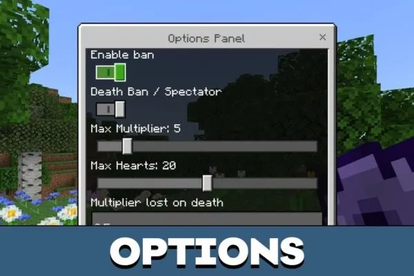 Options from Levels SMP Mod for Minecraft PE