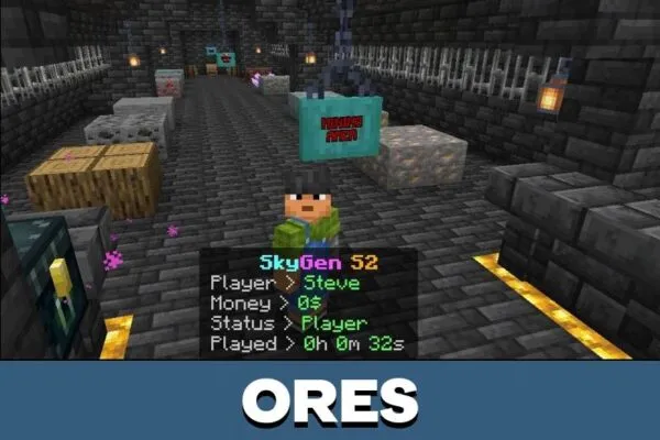 Ores from SkyGen Map for Minecraft PE
