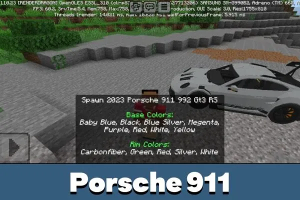 Porsche 911 from Porsche Mod for Minecraft