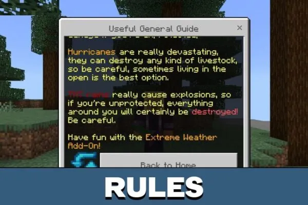 Rules from Extreme Weather Mod for Minecraft PE
