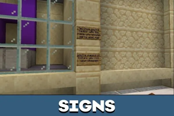 Signs from SCB Map for Minecraft PE