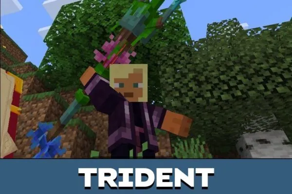Trident from Mob Weapons Mod for Minecraft PE
