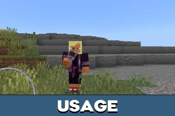 Usage from Grimace Shake Mod for Minecraft PE
