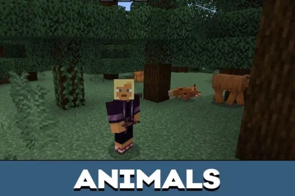Animals from Infection Gaze Gloom Mod for Minecraft PE