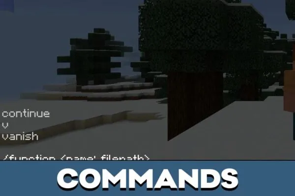 Commands from Vanish Mod for Minecraft PE