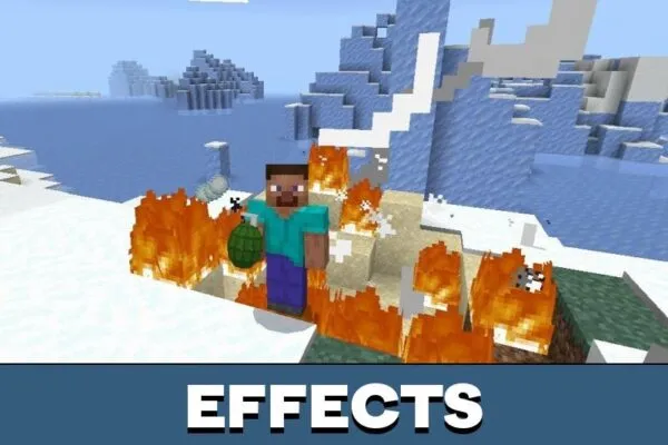 Effects from Throwable Grenades Mod for Minecraft PE