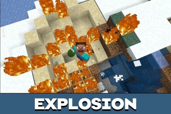 Explosion from Throwable Grenades Mod for Minecraft PE