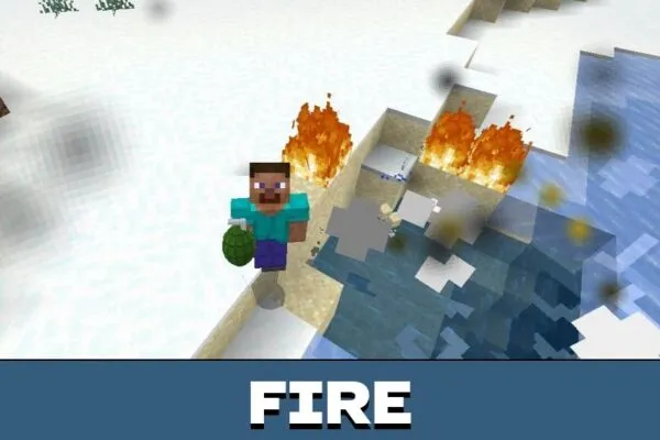 Fire from Throwable Grenades Mod for Minecraft PE