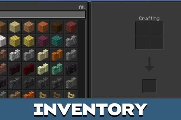 Inventory from Dark Mode Texture Pack for Minecraft PE