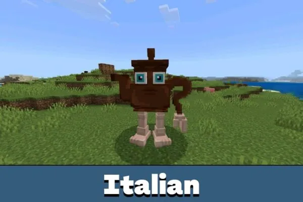 Italian mob from Brainrot Mod for Minecraft PE