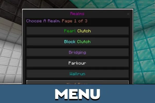 Menu from Agg Verse Map for Minecraft PE