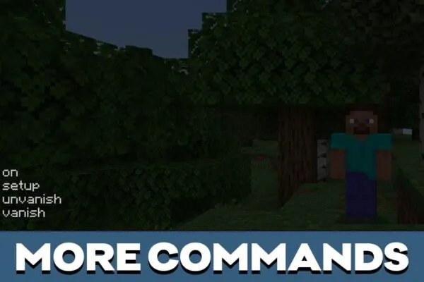 More Commands from Vanish Mod for Minecraft PE
