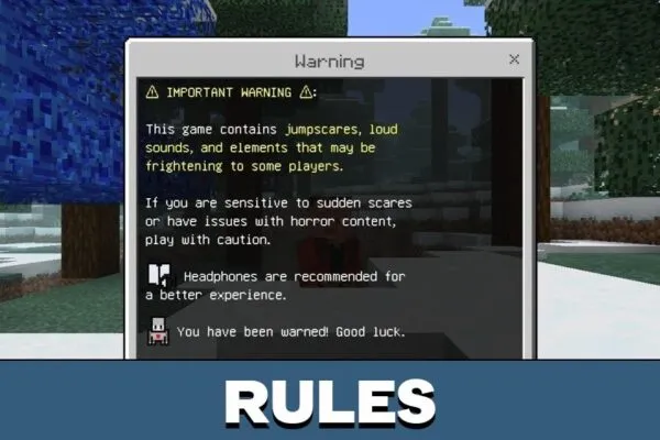 Rules from Immersive Horror Mod for Minecraft PE