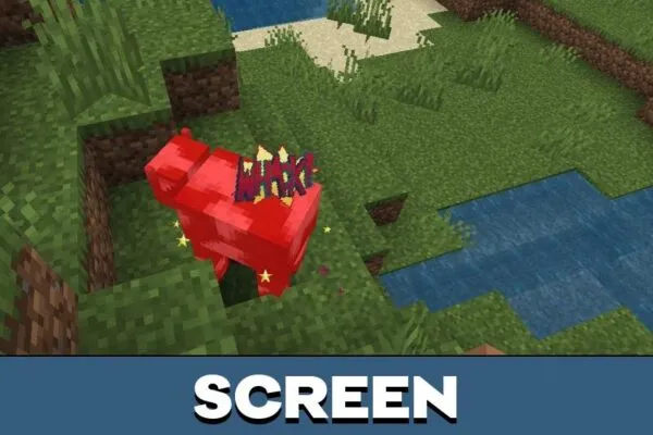 Screen from Damage Effects Mod Minecraft PE