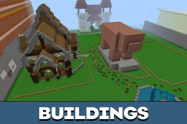 Buildings from Homeless Survival Map for Minecraft PE