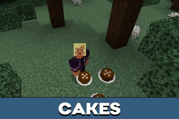 Cakes from Food Decorations Mod for Minecraft PE