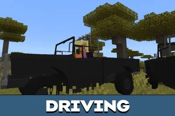 Driving from Trevors Car from GTA Mod for Minecraft PE