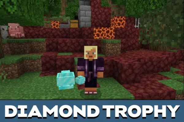 Diamond Trophy from Nicos More Mineshaft Mod for Minecraft PE