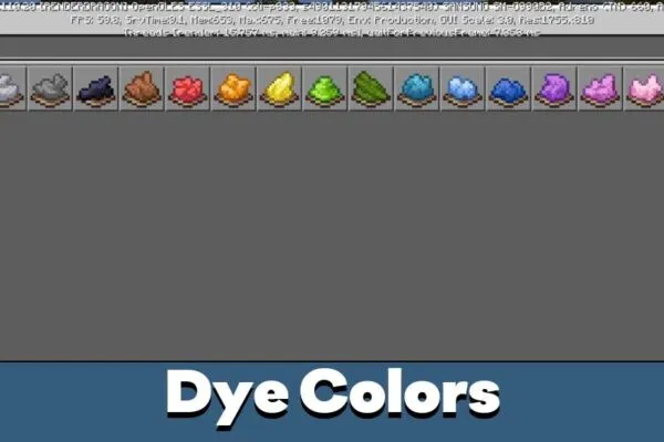 Dye Colors from Minecraft 1.21