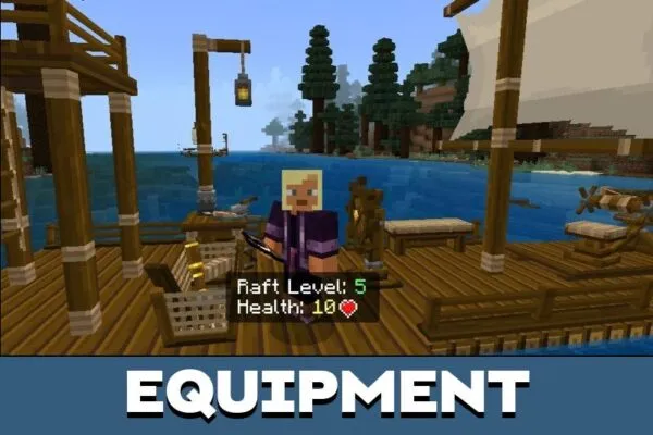 Equipment from Raft Survival Mod for Minecraft PE