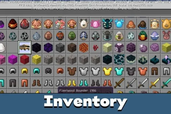 Inventory from Breaking Bad Car Mod for Minecraft PE