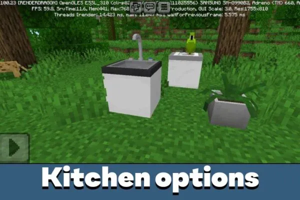 Kitchen from BONY162 Furniture Mod for Minecraft PE