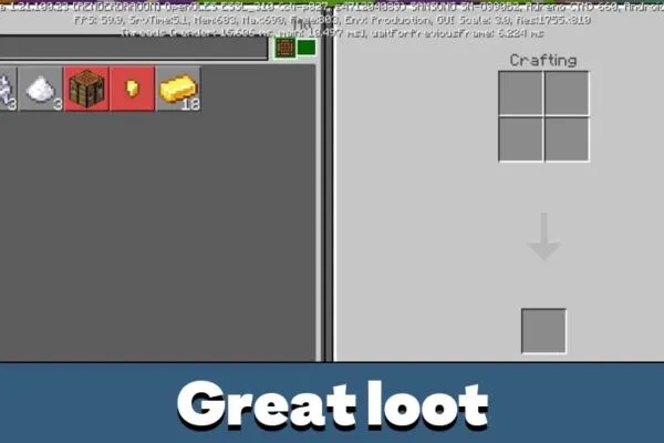 Loot from Lucky Flat World Map for Minecraft PE