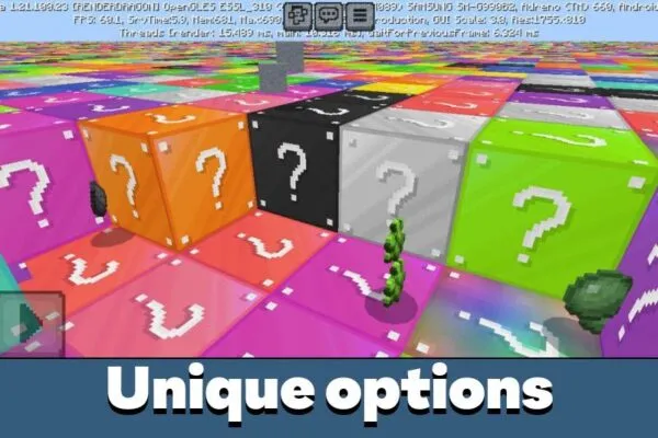 Options from Lucky Flat World Map for Minecraft PE