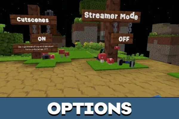 Options from Smurfs Map for Minecraft PE