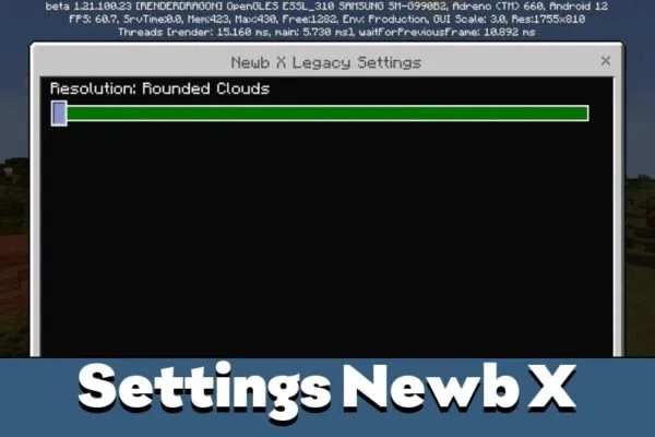 Settings from Newb Shader for Minecraft PE