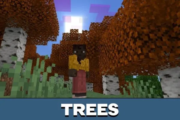Trees from Newb x Unwind Texture Pack for Minecraft PE