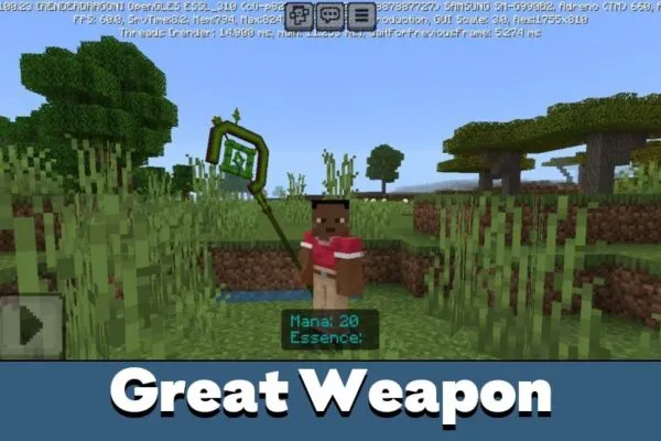 Weapon from Nature Magic Mod for Minecraft PE