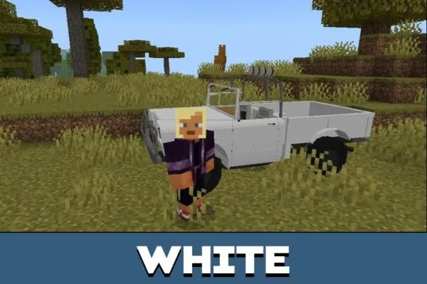 White Car from Trevors Car from GTA Mod for Minecraft PE