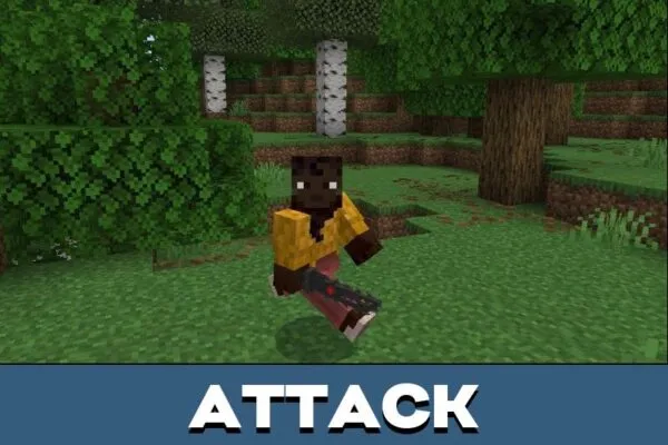Attack from Slasher Sword Mod for Minecraft PE