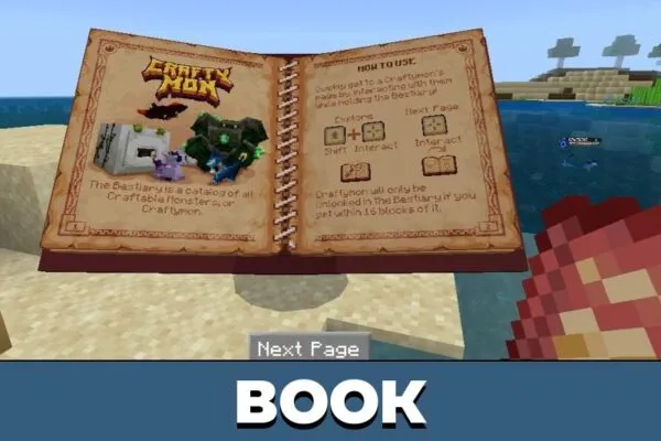 Book from Crafty Mon Mod for Minecraft PE
