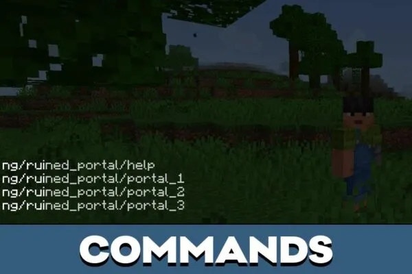 Commands from Nether Generator Mod for Minecraft PE