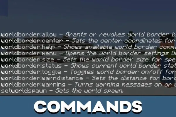 Commands from World Border Mod for Minecraft PE