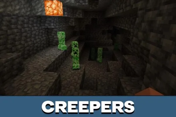 Creepers from Horde of Mobs Mod for Minecraft PE