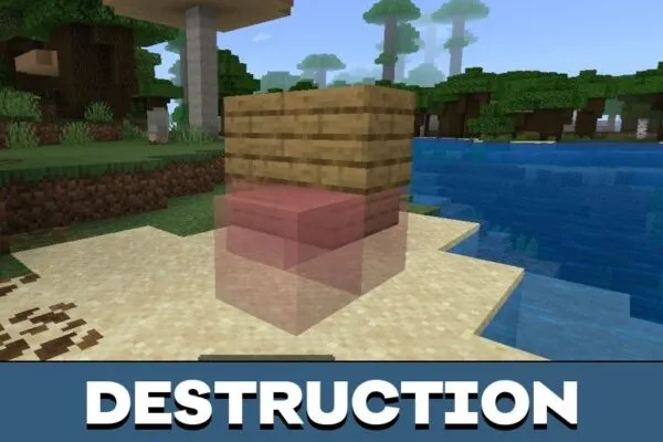 Destruction from Effortless Building Mod for Minecraft PE