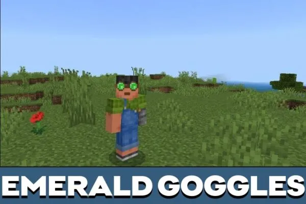Emerald Goggles from Ore Finder Mod for Minecraft PE