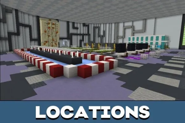Locations from Cruise Liner Map for Minecraft PE