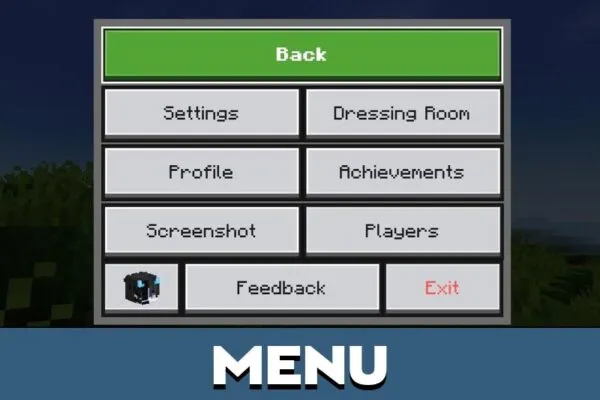 Menu from Nebux Xtreme Texture Pack for Minecraft PE