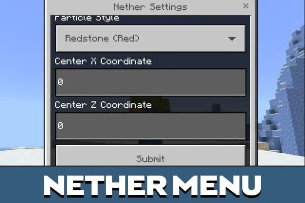 Nether Menu from World Border Mod for Minecraft PE