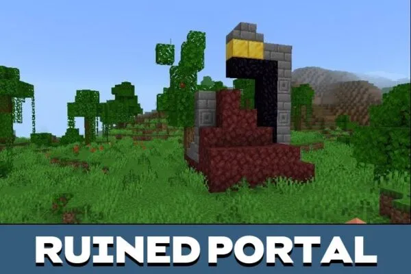 Ruined Portal from Nether Generator Mod for Minecraft PE