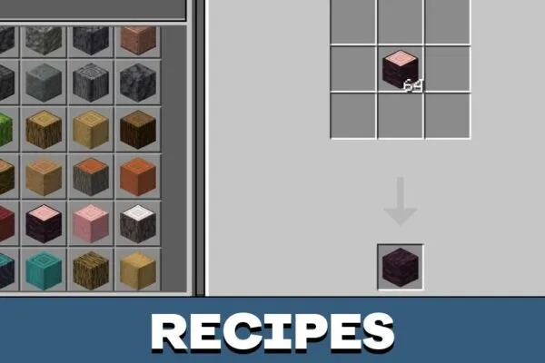 Recipes from Wood Cutter Mod for Minecraft PE
