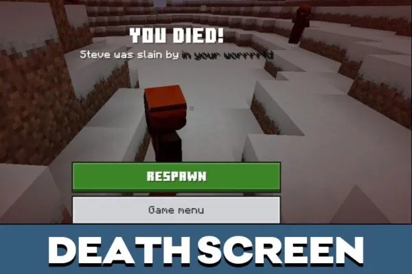 Death Screen from In Your World Mod for Minecraft PE
