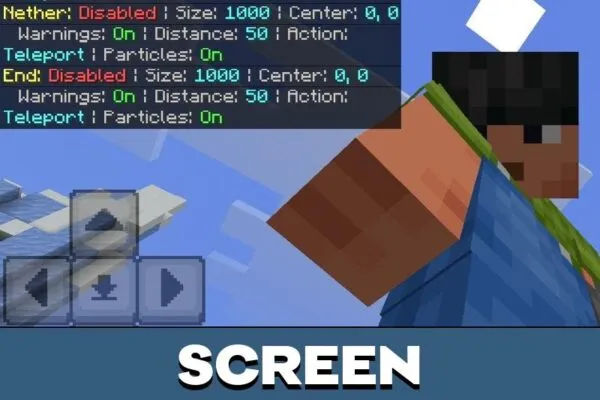 Screen from World Border Mod for Minecraft PE